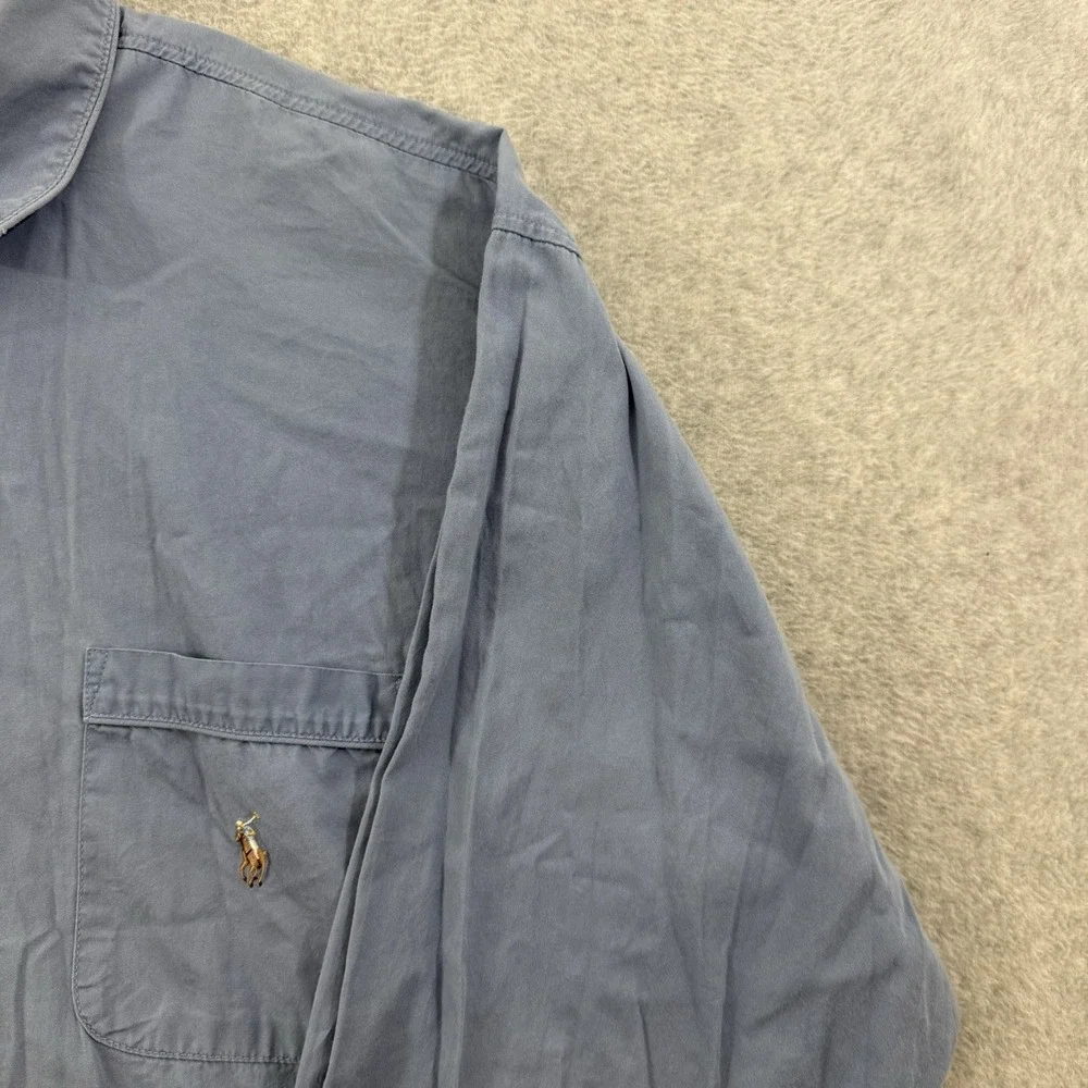 Polo Ralph Lauren Blue Cotton Pajama Top L Oversized Sleep Shirt